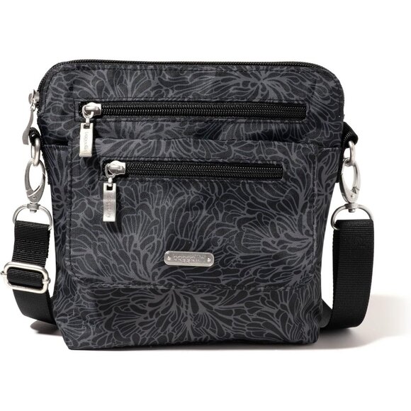Handbags - Women's Midnight Blossom Let's Escape Crossbody Bag phone pocket Imported Zipper
